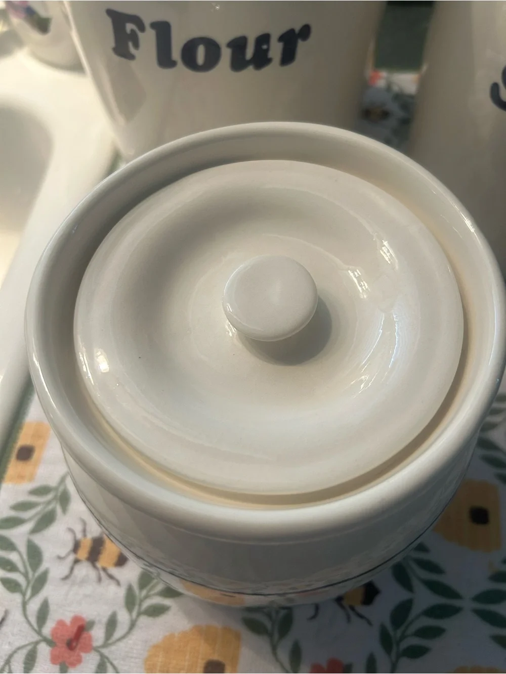 Ceramic Kitchen Canister Set - Flour Sugar Coffee Tea